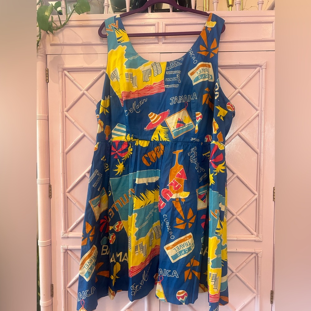Plus Size ModCloth Caribbean Travel Dress 4X